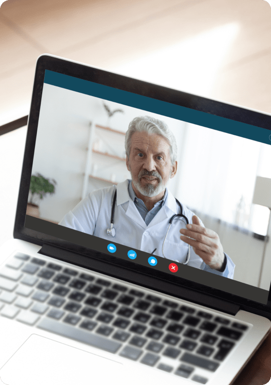 VM Clinics patient having an online meeting with a doctor